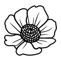 Hand drawn simple flower illustration vector