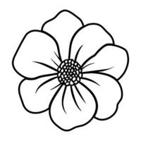 Hand drawn simple flower illustration vector