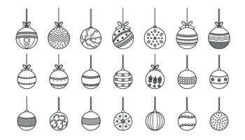 collection of xmas bauble icons design for christmas decoration vector