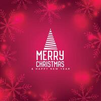 merry christmas greeting card with snowflake design vector