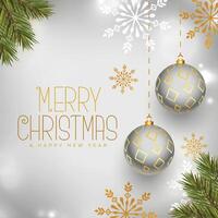 elegant merry christmas greeting background with xmas elements vector