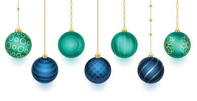 collection of 3d christmas bauble design for xmas holiday vector