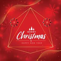 red shiny realistic christmas greeting design vector