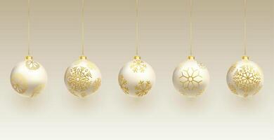 premium realistic christmas bauble set for xmas design vector