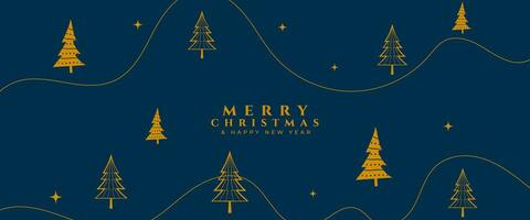 merry christmas festival holiday wallpaper with xmas tree decor vector