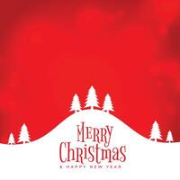 merry christmas wishes card background with xmas tree design vector