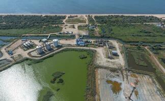 Equipment for the drying gas and condensate collection. Top view. photo