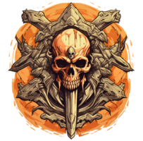 AI generated Dark Destroyer Skull Emblem png