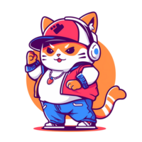 AI generated Cool Hip Hop Cat png