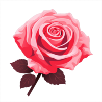 ai gerado rosa flor ilustração isolado png