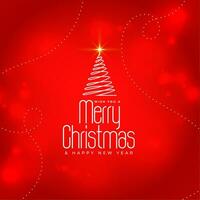 shiny merry christmas celebration background with xmas tree design vector