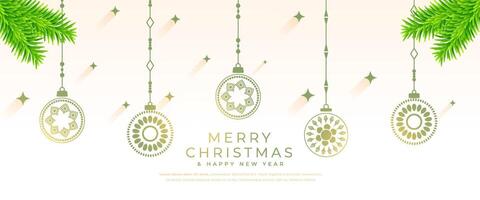 merry christmas and new year eve wallpaper with pine fir design vector