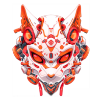 AI generated Futuristic Kitsune robot png