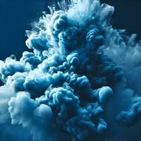 AI generated An exquisite blue smoke piece set against a navy blue backdrop photo