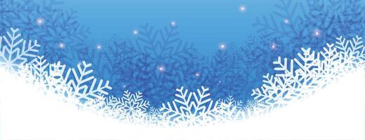 alegre Navidad copos de nieve invierno bandera diseño vector