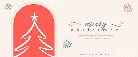 merry christmas festive celebration wallpaper with abstract xmas tree vector