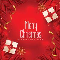 decorative merry christmas festival background with xmas elements design vector