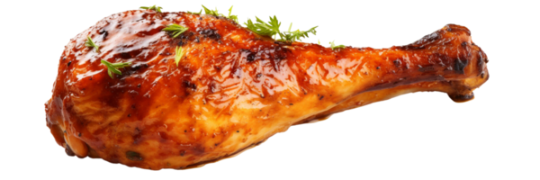 AI generated a chicken leg on a transparent background png