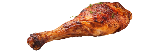 AI generated a chicken leg on a transparent background png
