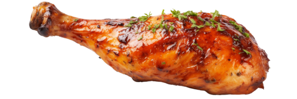 AI generated a chicken leg on a transparent background png