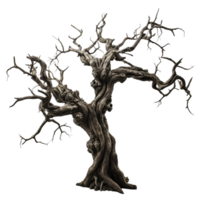 AI generated creepy dead tree Isolated on transparent background png