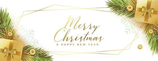 realistic merry christmas holiday festival banner design vector