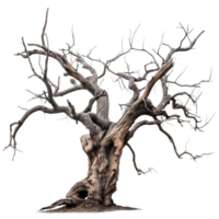 AI generated creepy dead tree Isolated on transparent background png