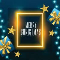 merry christmas holiday background with xmas giftbox design vector