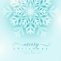 merry christmas event invitation background with snowflake design vector