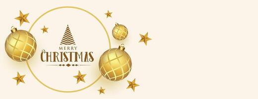 realistic merry christmas decorative banner with text space vector