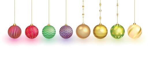 isolated christmas bauble symbols design in set vector