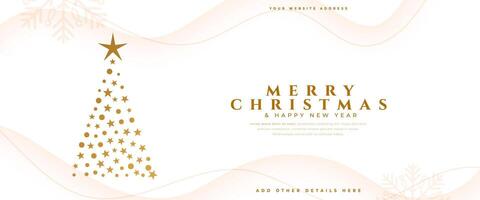 merry christmas and new year eve banner with artistic xmas tree vector