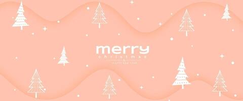 elegant merry christmas and new year eve banner with xmas tree decor vector