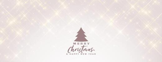 beautiful white merry christmas sparkling banner design vector