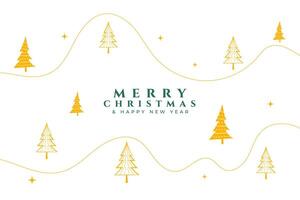 merry christmas winter season tree background design vector