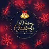 bright merry christmas event card in snowflake concept background vector