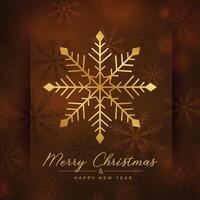 golden snowflakes christmas background design vector