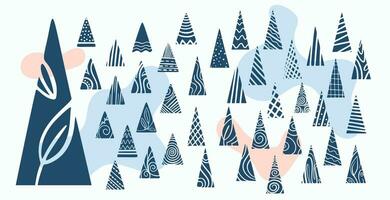 big set of christmas tree elements for xmas design vector