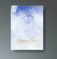 Cards with watercolor background. Design for your cover, date, postcard, banner, logo. vector