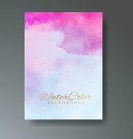 Cards with watercolor background. Design for your cover, date, postcard, banner, logo. vector