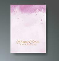 Cards with watercolor background. Design for your cover, date, postcard, banner, logo. vector