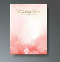 Cards with watercolor background. Design for your cover, date, postcard, banner, logo. vector