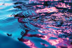 AI generated Iridescent Water Ripples in Pink and Blue Hues photo