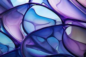 AI generated Sapphire and Amethyst Waves. Abstract Glass Concept photo