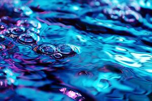 AI generated Vibrant Aqua Essence. Water Bubbles and Ripples photo