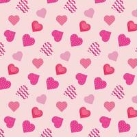 Background with hearts in patchwork style. vector