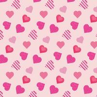 Background with hearts in patchwork style. vector