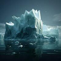 AI generated Beautiful iceberg in ocean water, frozen beauty and natural wonder photo