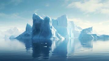 ai generado hermosa iceberg en Oceano agua, congelado belleza y natural preguntarse foto