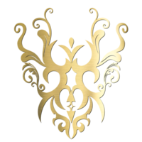 dourado luxo elemento floral estilo png